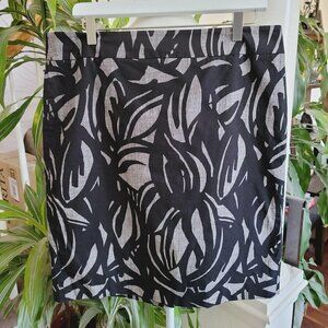 Ann Taylor Black & Grey Pencil Skirt Business Casual Lined Sz 14 Career Office